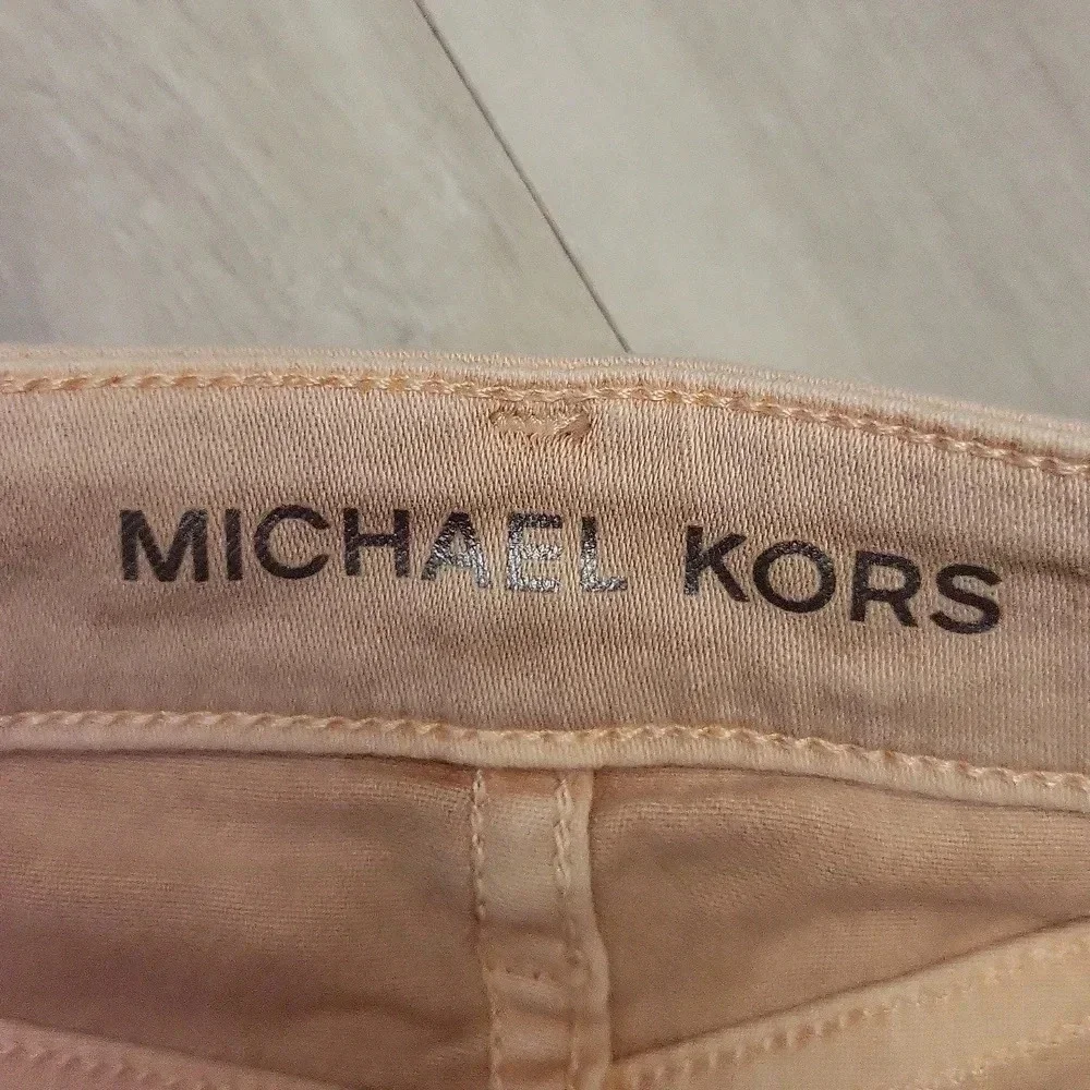 Michael Kors‎ Blush Pink Denim 4 Pocket Zip Fit and Flare Skirt Womens Size 0